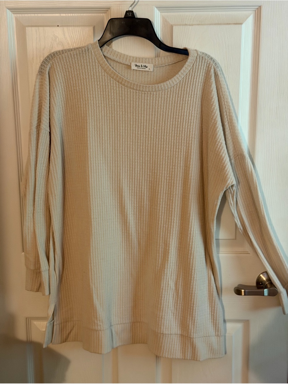 Vero Moda Cream Waffle-Knit Long Sleeve Pullover